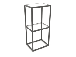 Rack-Konsole rechteckig (GLAS, 40x30x86, 2 Einlegeböden)