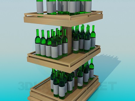 3d model stand botellas de vino - vista previa