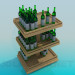 3d model stand botellas de vino - vista previa