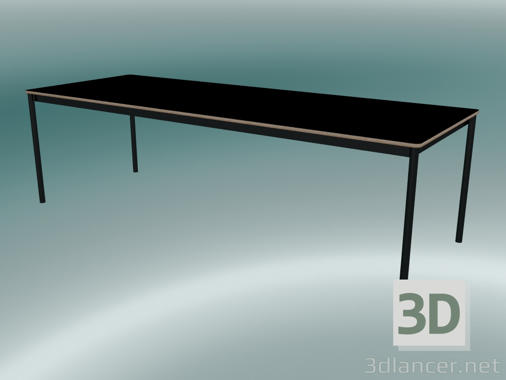 Modelo 3d Mesa retangular Base 250x90 cm (Preto, Contraplacado, Preto) - preview