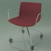 3d model Chair 2044 (4 castors, with armrests, chrome, with front trim, polypropylene PO00415) - preview