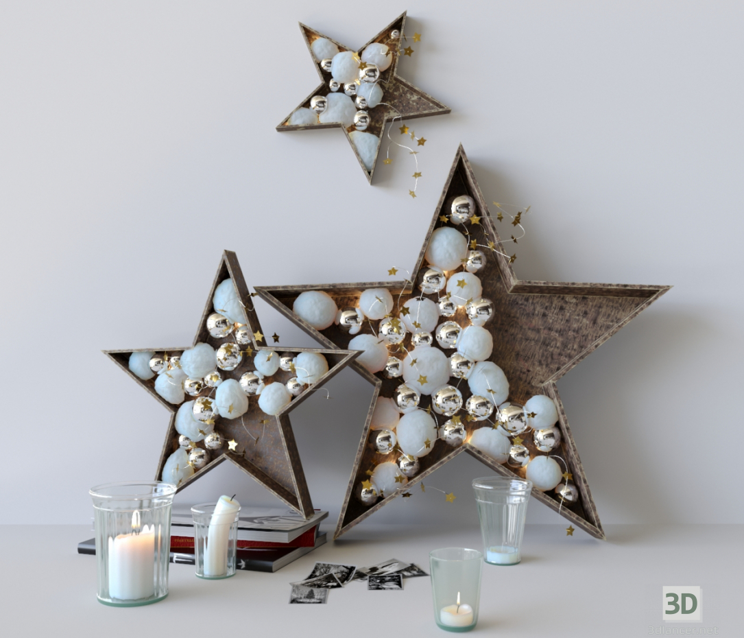 3d New Years decor "Stars" model buy - render