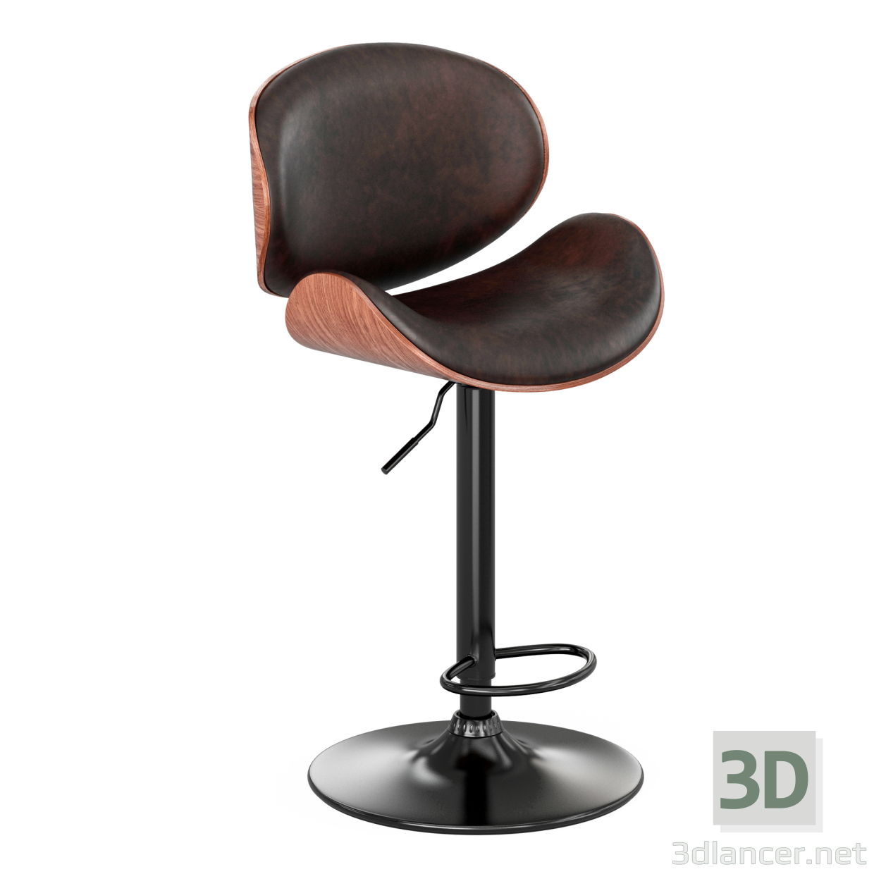 3d Upholstered Swivel Barstool model buy - render