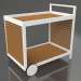 3d model Serving trolley with an aluminum frame made of artificial wood (White) - preview