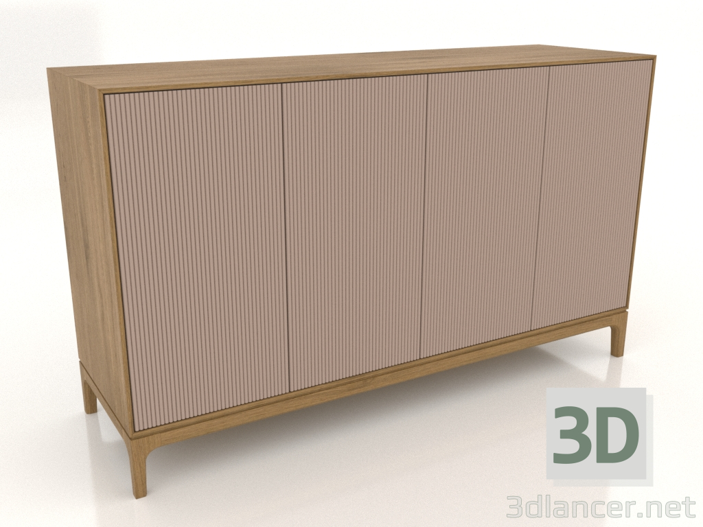 3d model Mueble de TV FARGO con frontales fresados 1600x500x950 mm (beige, roble natural, opción 3) - vista previa