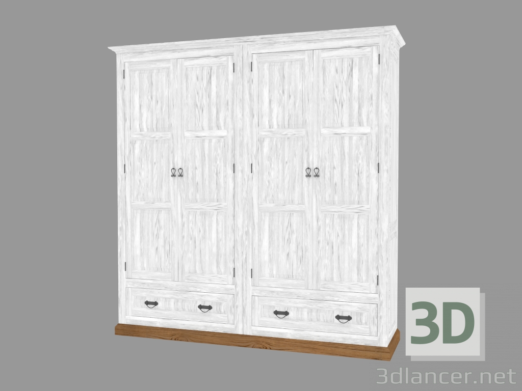 3d model 4-door wardrobe (PRO.093.XX 200x204x56cm) - preview