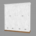 3d model 4-door wardrobe (PRO.093.XX 200x204x56cm) - preview