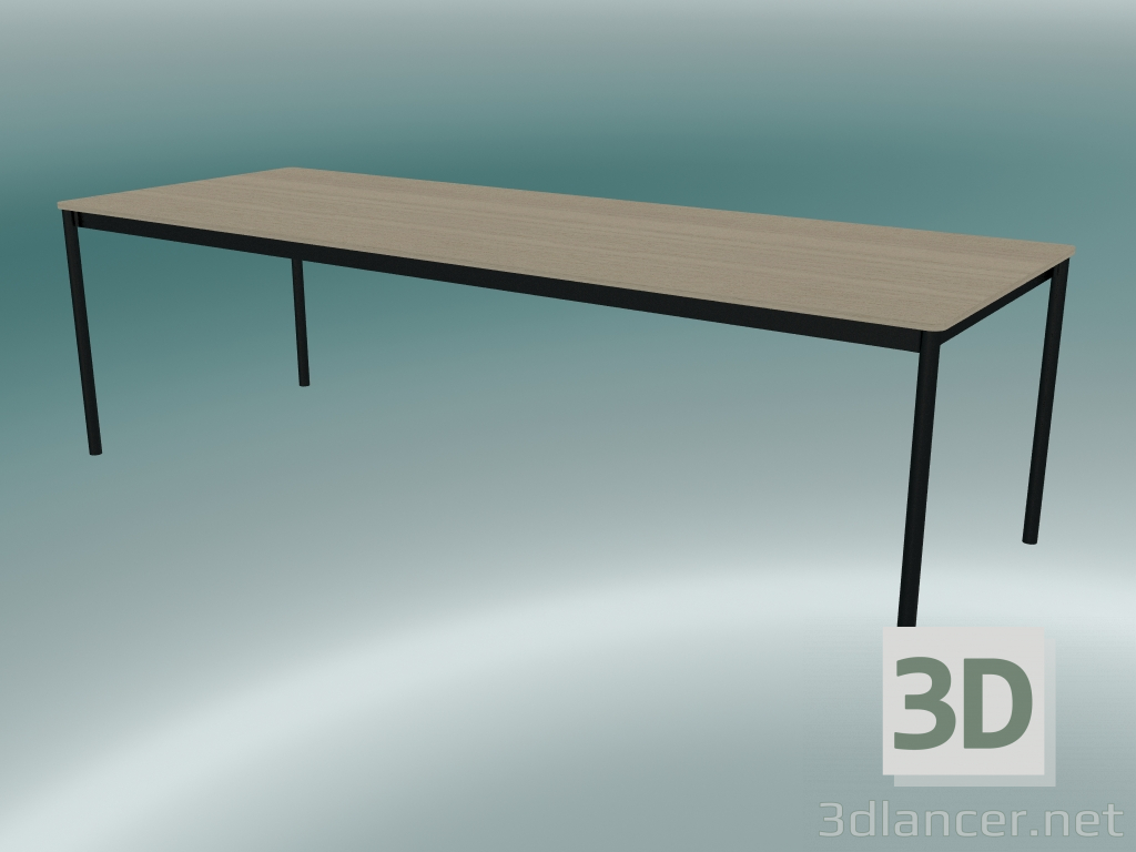 Modelo 3d Mesa retangular Base 250x90 cm (Carvalho, Preto) - preview