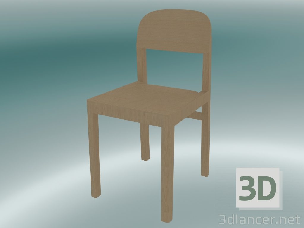 modello 3D Sedia da officina (Oregon Pine) - anteprima