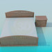 3d model Cama con un armario - vista previa