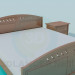 3d model Bed with a cupboard - preview