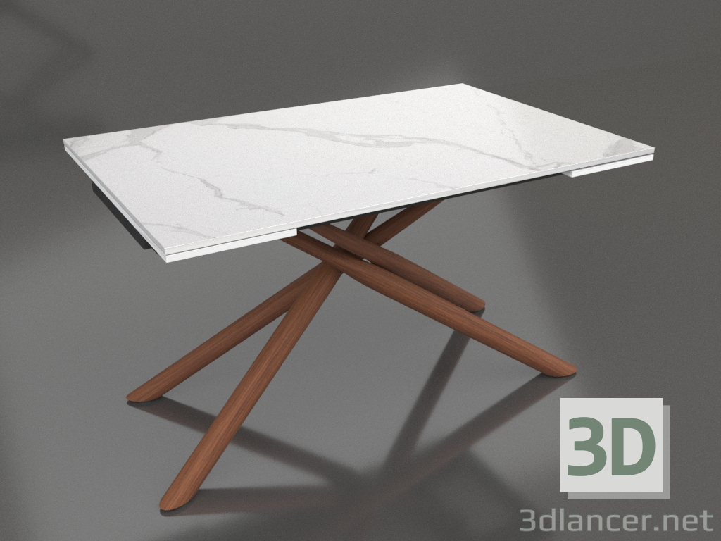 3d model Mesa plegable Ravenna 140-180 (cerámica blanca-nogal) - vista previa