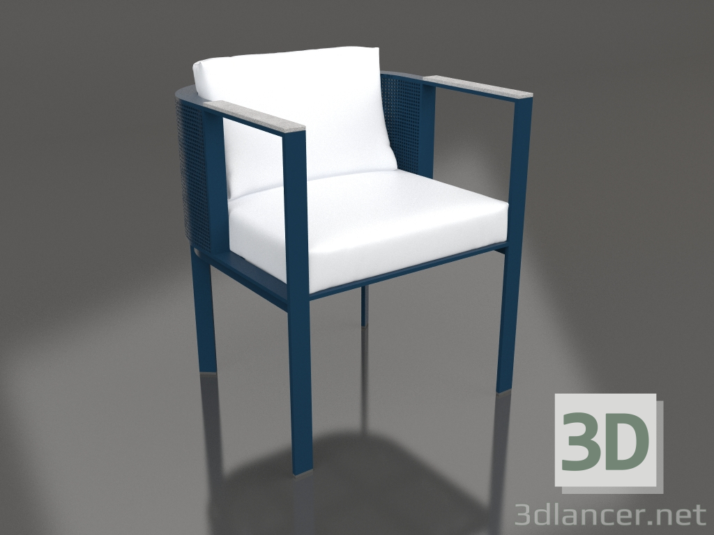 modello 3D Sedia da pranzo (Grigio blu) - anteprima