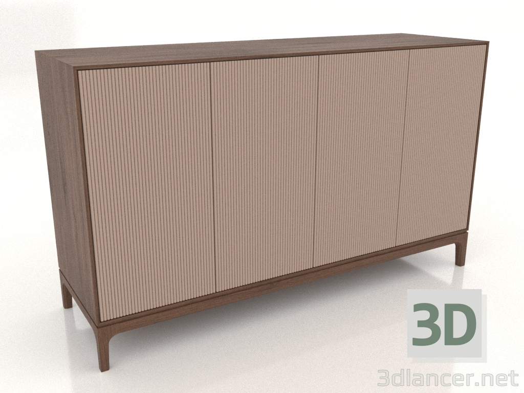 modèle 3D Meuble TV FARGO avec façades fraisées 1600x500x950 mm (beige, chêne tabac, option 3) - preview
