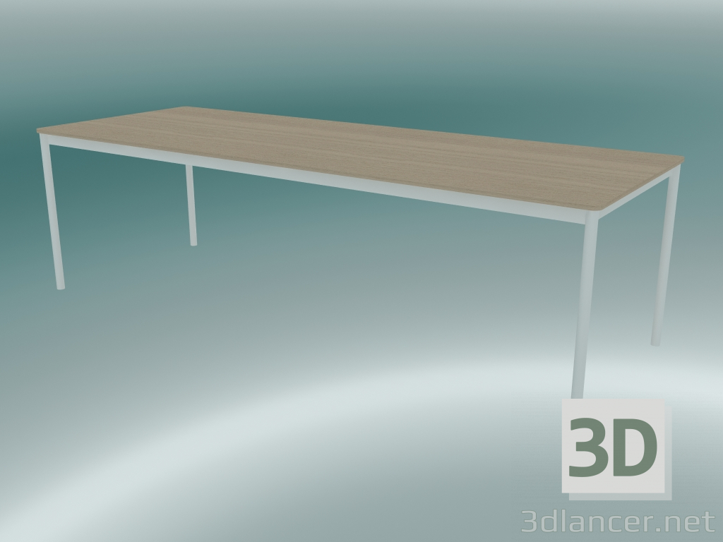 3d model Rectangular table Base 250x90 cm (Oak, White) - preview