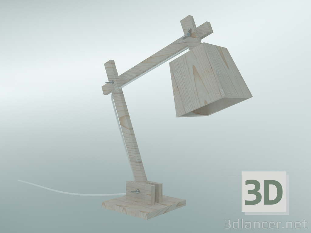 Modelo 3d Candeeiro de mesa Madeira - preview