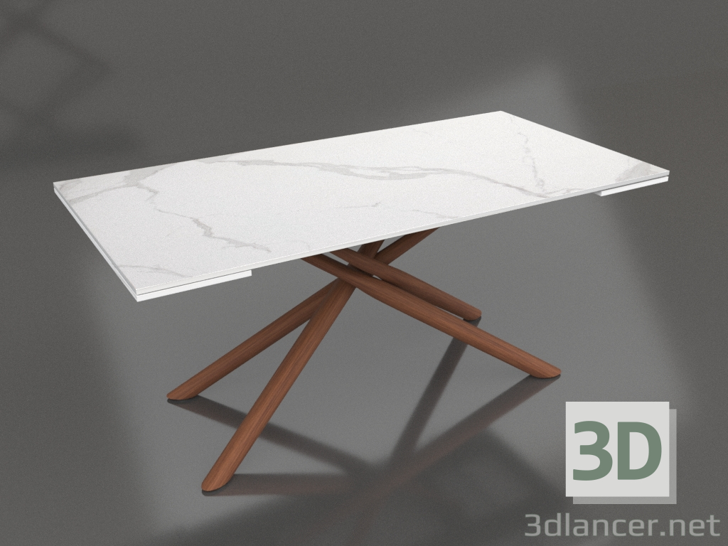 3D Modell Klapptisch Ravenna 180-240 (weiße Keramik-Walnuss) - Vorschau