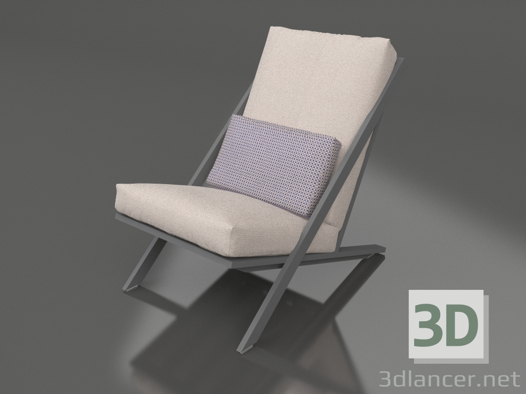 3d model Club chair for relaxation (Anthracite) - preview