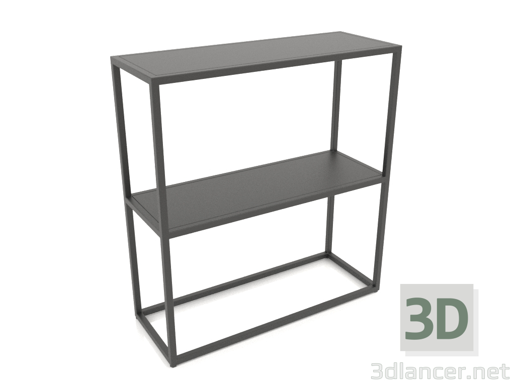 3D Modell Rechteckiges Konsolenregal (METALL, 80x30x86, 2 Regale) - Vorschau