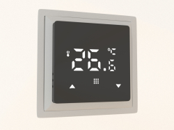 Termostato con sensor de suelo (programable, 16 A, cristal negro, aluminio, DTEF16B) R98