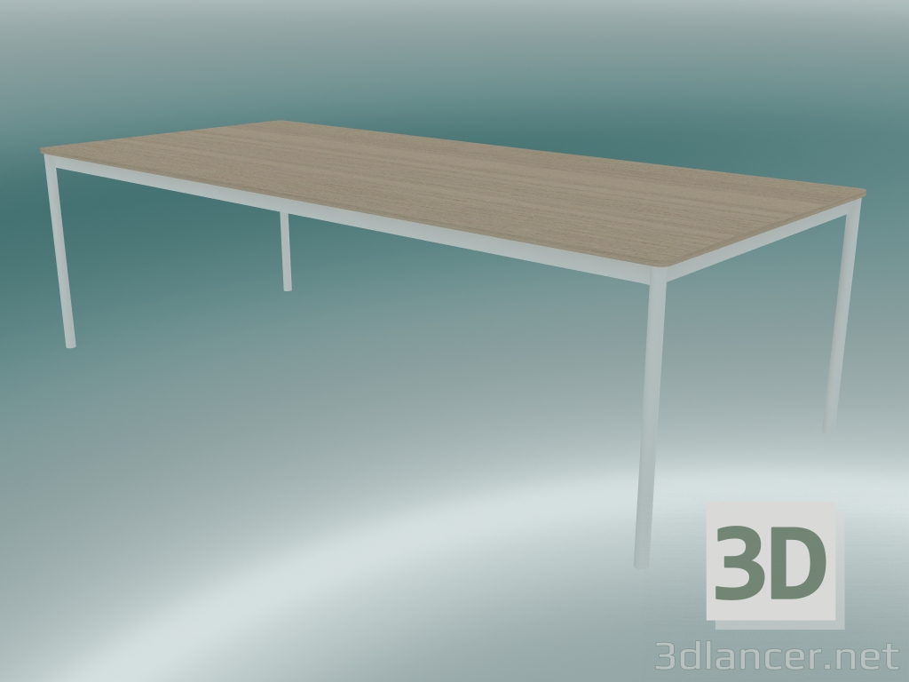 3d model Mesa rectangular Base 250x110 cm (Roble, Blanco) - vista previa