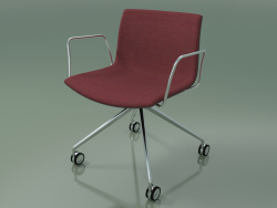 Silla 2057 (4 ruedas, con reposabrazos, LU1, con tapizado delantero, polipropileno PO00404)