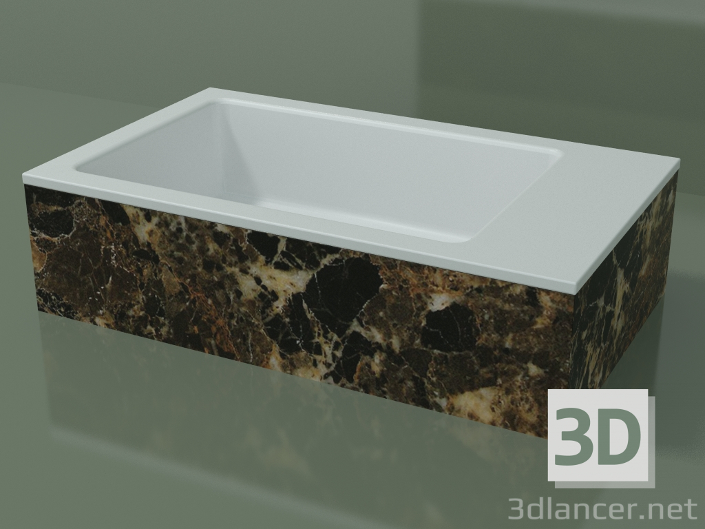 modello 3D Lavabo da appoggio (01R131102, Emperador M06, L 60, P 36, H 16 cm) - anteprima