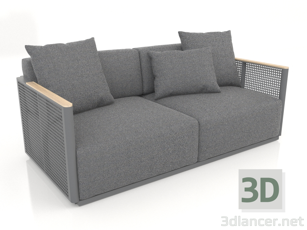 3d model 2-seater sofa (Anthracite) - preview